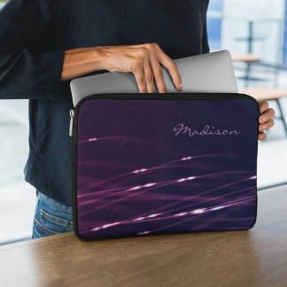 Dark Purple Custom Name Laptop Sleeve 15''