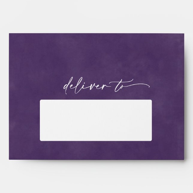Dark Purple Eggplant Wedding Envelopes (Front)
