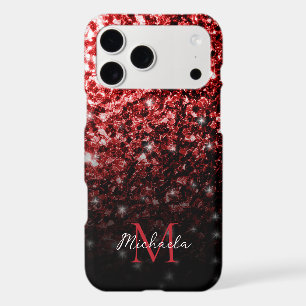 Dark Purple faux glitter sparkles bling Monogram