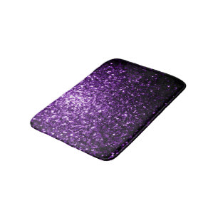 Dark Purple faux shiny glitter sparkles Bath Mat