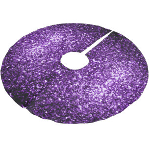 Dark Purple faux shiny glitter sparkles Brushed Polyester Tree Skirt