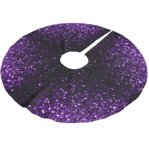 Dark Purple faux shiny glitter sparkles Brushed Polyester Tree Skirt