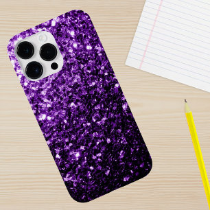 Dark Purple faux shiny glitter sparkles Case-Mate iPhone 14 Case