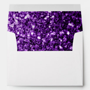 Dark Purple faux shiny glitter sparkles Envelopes