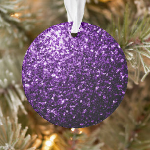 Dark Purple faux shiny glitter sparkles Ornament