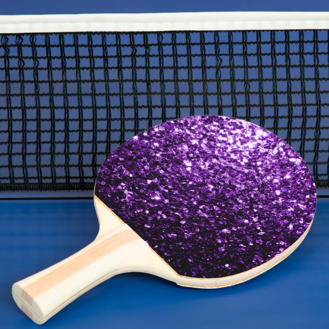 Dark Purple faux shiny glitter sparkles Ping Pong Paddle (Insitu)