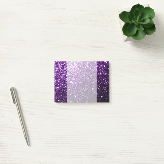 Dark Purple faux shiny glitter sparkles Post-it Notes (Office)