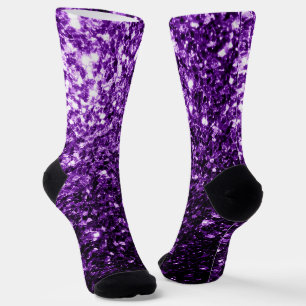 Dark Purple faux shiny glitter sparkles Socks