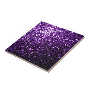 Dark Purple faux shiny glitter sparkles Tile