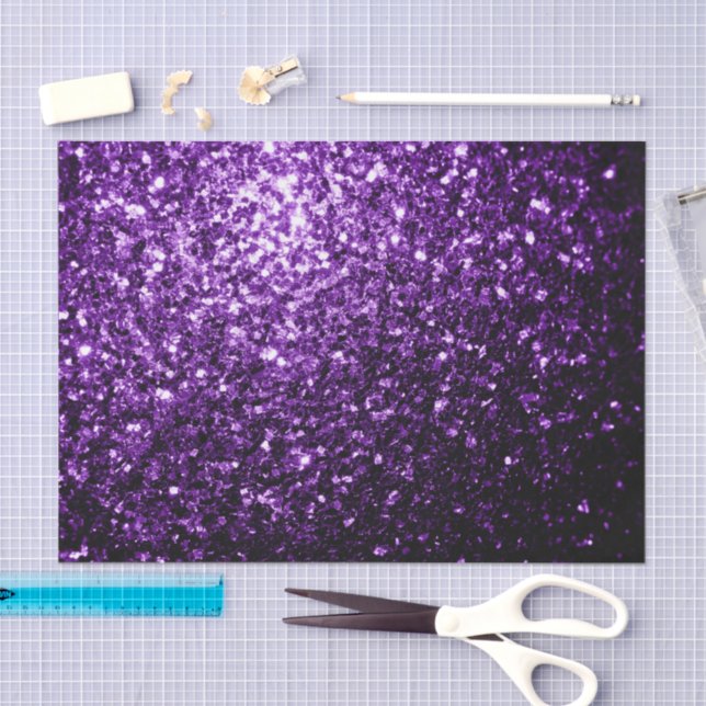 Dark Purple faux shiny glitter sparkles Tissue Paper (Craft)