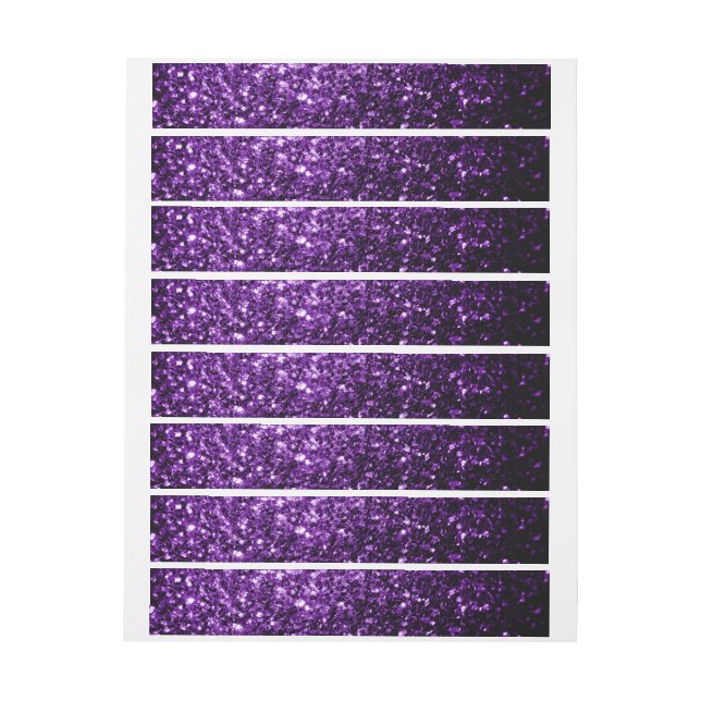 Dark Purple faux shiny glitter sparkles Wraparound Address Label (Sheet)