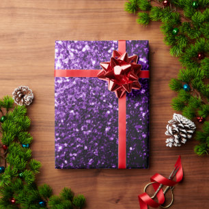 Dark Purple faux shiny glitter sparkles Wrapping Paper