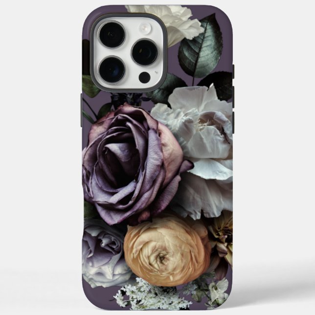 Dark Purple Floral Case-Mate iPhone Case (Back)
