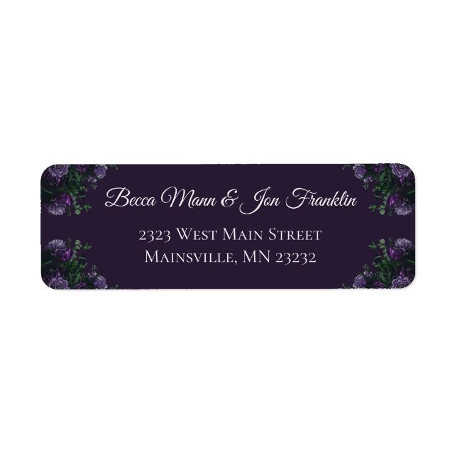 Dark Purple Floral Elegant Wedding Gothic (Front)