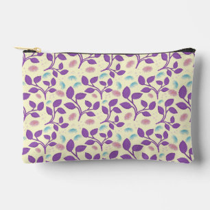 Dark Purple Floral Pattern Aesthetic Seamless Accessory Pouch