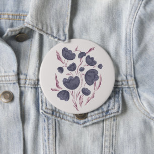 Dark Purple Flower Aesthetic  10 Cm Round Badge