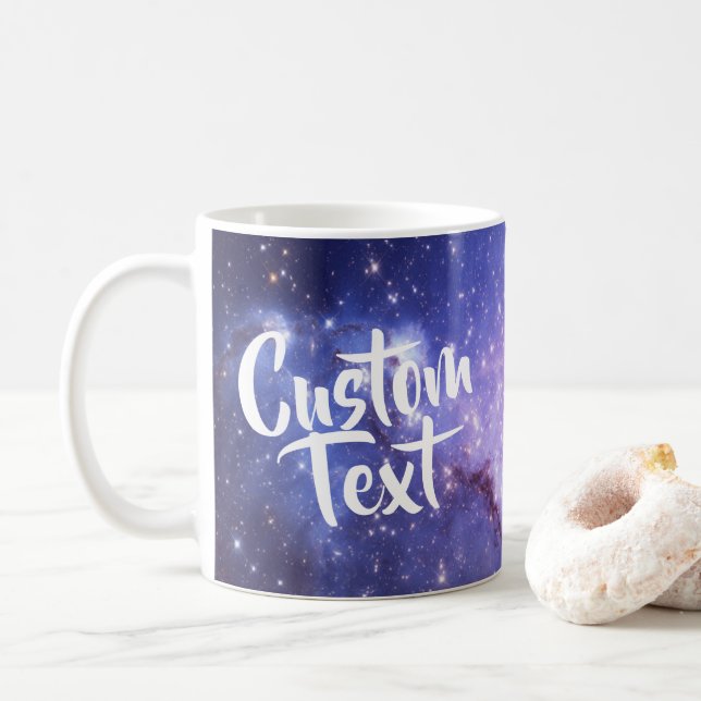 Dark Purple Galaxy Custom Mug (With Donut)