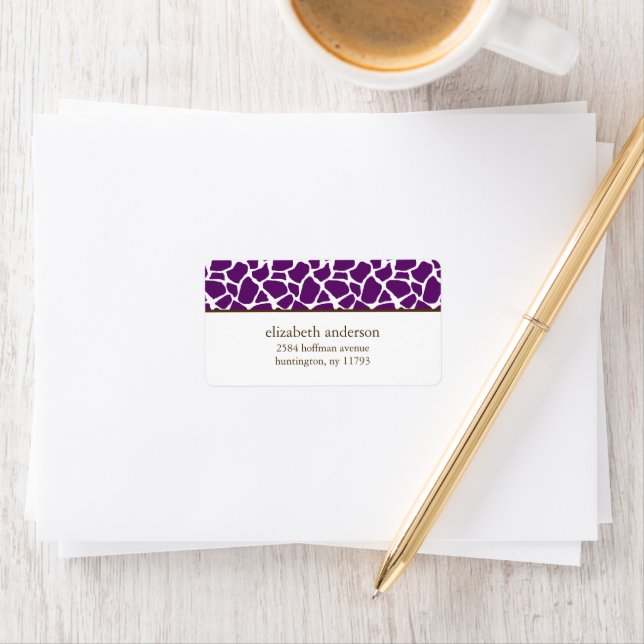 Dark Purple Giraffe Pattern Label (Insitu)