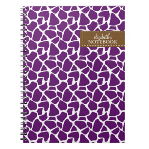 Dark Purple Giraffe Pattern Notebook