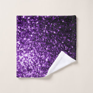 Dark Purple glitter sparkles Wash Cloth