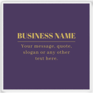 Dark Purple & Gold Business Name or Greeting