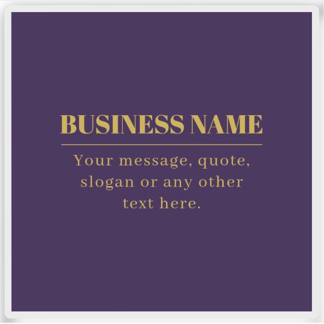 Dark Purple & Gold Business Name or Greeting  (Front)