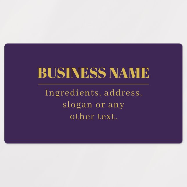 Dark Purple & Gold Business Name or Greeting  (Design 1)