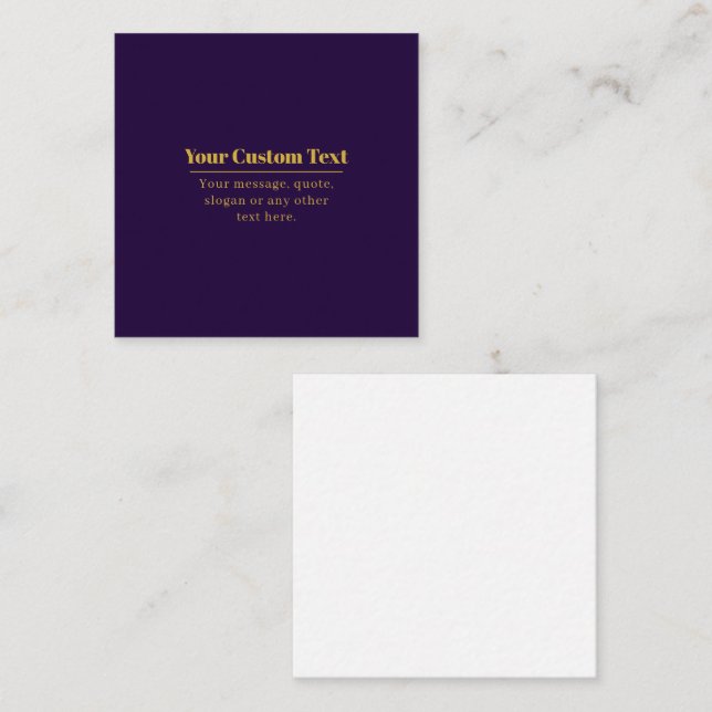 Dark Purple & Gold Business Name or Greeting  Card (Front/Back)