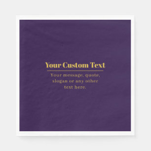 Dark Purple & Gold Business Name or Greeting Napkin
