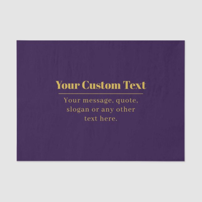 Dark Purple & Gold Business Name or Greeting  Tissue Paper (Front)