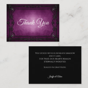 Dark purple Gothic Alternative Halloween wedding Card