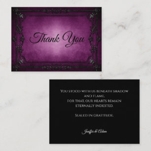 Dark purple Gothic AlternativeHalloween wedding Card