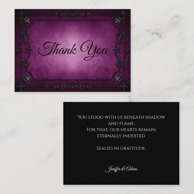 Dark purple Gothic AlternativeHalloween wedding Card (Front/Back)