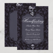 Dark Purple Gothic Boho Floral Skull Handfasting
