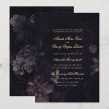 Dark Purple Gothic Boho Floral Wedding