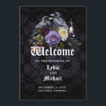 Dark Purple Gothic Floral Bouquet & Raven Wedding  Programme<br><div class="desc">This program design has dark academia vibe with two ravens surrounded by a floral arrangement on a black lace background. You can customise all the text to meet the needs of your event.</div>