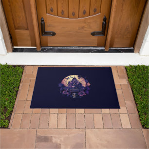 Dark Purple Gothic Haunted House Doormat