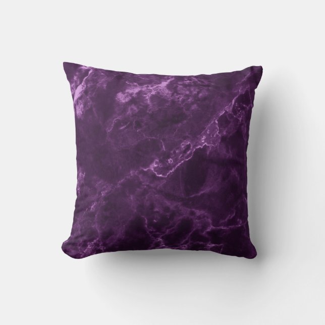 Dark purple marble: luxurious texture. cushion (Front)