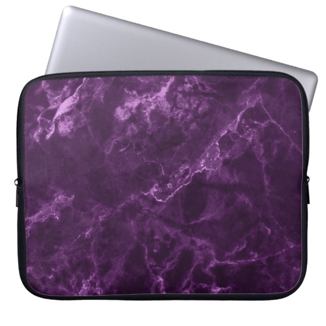 Dark purple marble: luxurious texture. laptop sleeve (Front)