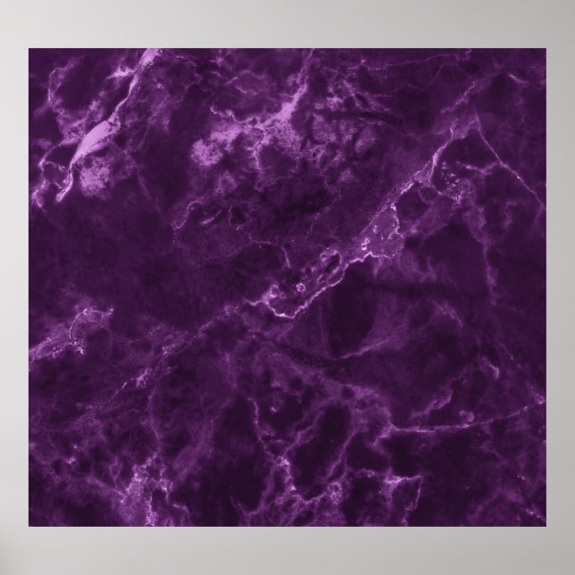 Dark purple marble: luxurious texture. poster (Front)