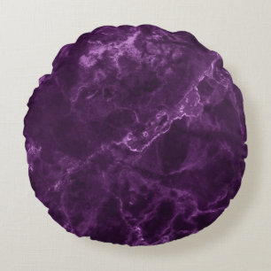 Dark purple marble: luxurious texture. round cushion