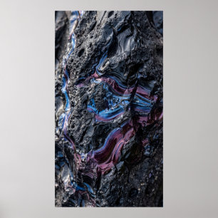 Dark Purple Mineral Abstract Poster