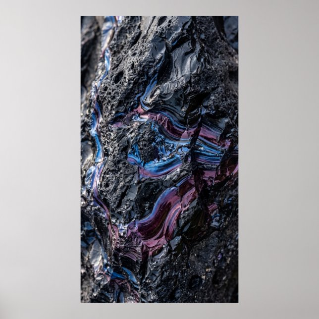 Dark Purple Mineral Abstract Poster (Front)