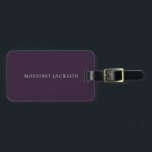 Dark Purple Minimalist Plain Modern  Luggage Tag<br><div class="desc">An ideal design for those looking for an aesthetic look. It immediately stands out with its extremely simple and elegant appearance.</div>