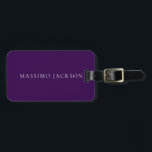 Dark Purple Minimalist Plain Modern  Luggage Tag<br><div class="desc">An ideal design for those looking for an aesthetic look. It immediately stands out with its extremely simple and elegant appearance.</div>