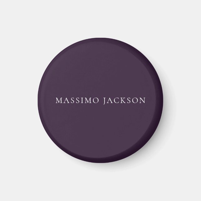 Dark Purple Minimalist Plain Modern  Magnet (Front)