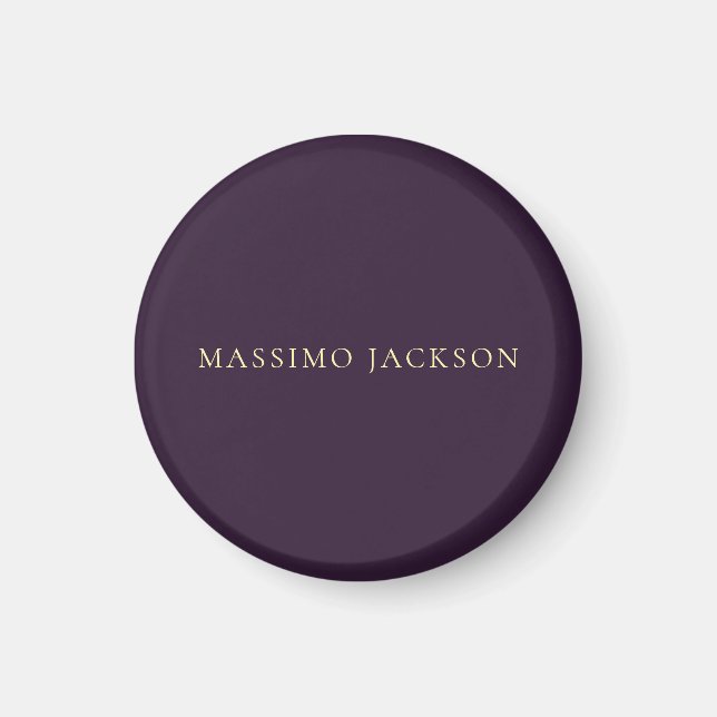 Dark Purple Minimalist Plain Modern  Magnet (Front)