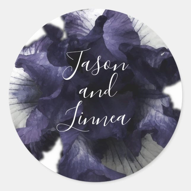 Dark Purple Minimalist Radiant Diaphanous  Modern  Classic Round Sticker (Front)