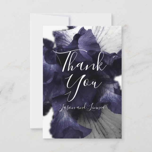 Dark Purple Minimalist Radiant Diaphanous  Modern  Thank You Card (Front)