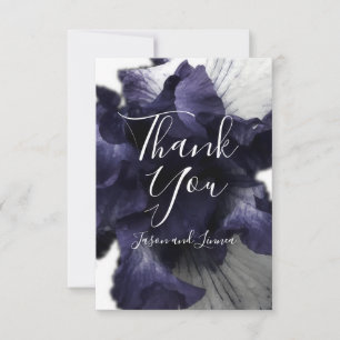 Dark Purple Minimalist Radiant Diaphanous Modern Thank You Card